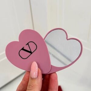 NEW Valentino Pink Heart Compact Mirror Magnetic